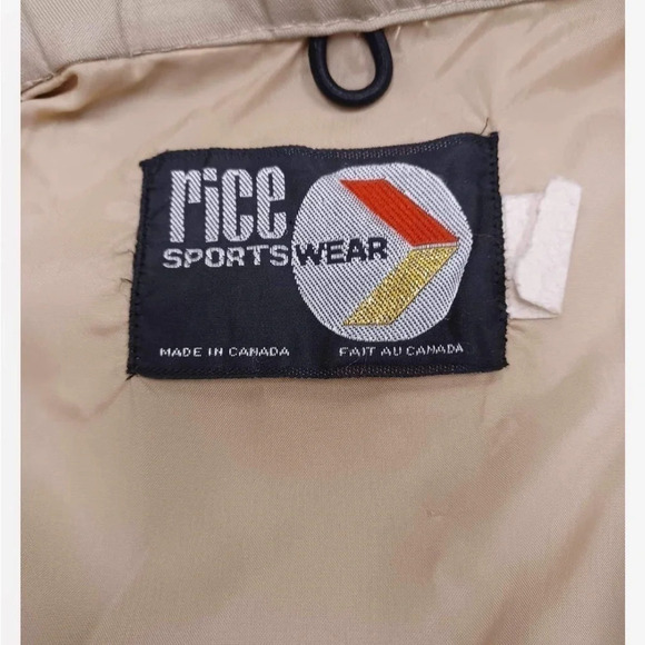 Rice Sportswear  Vintage Tan Bomber Coat With Detachable Puffer Vest - Picture 14 of 16